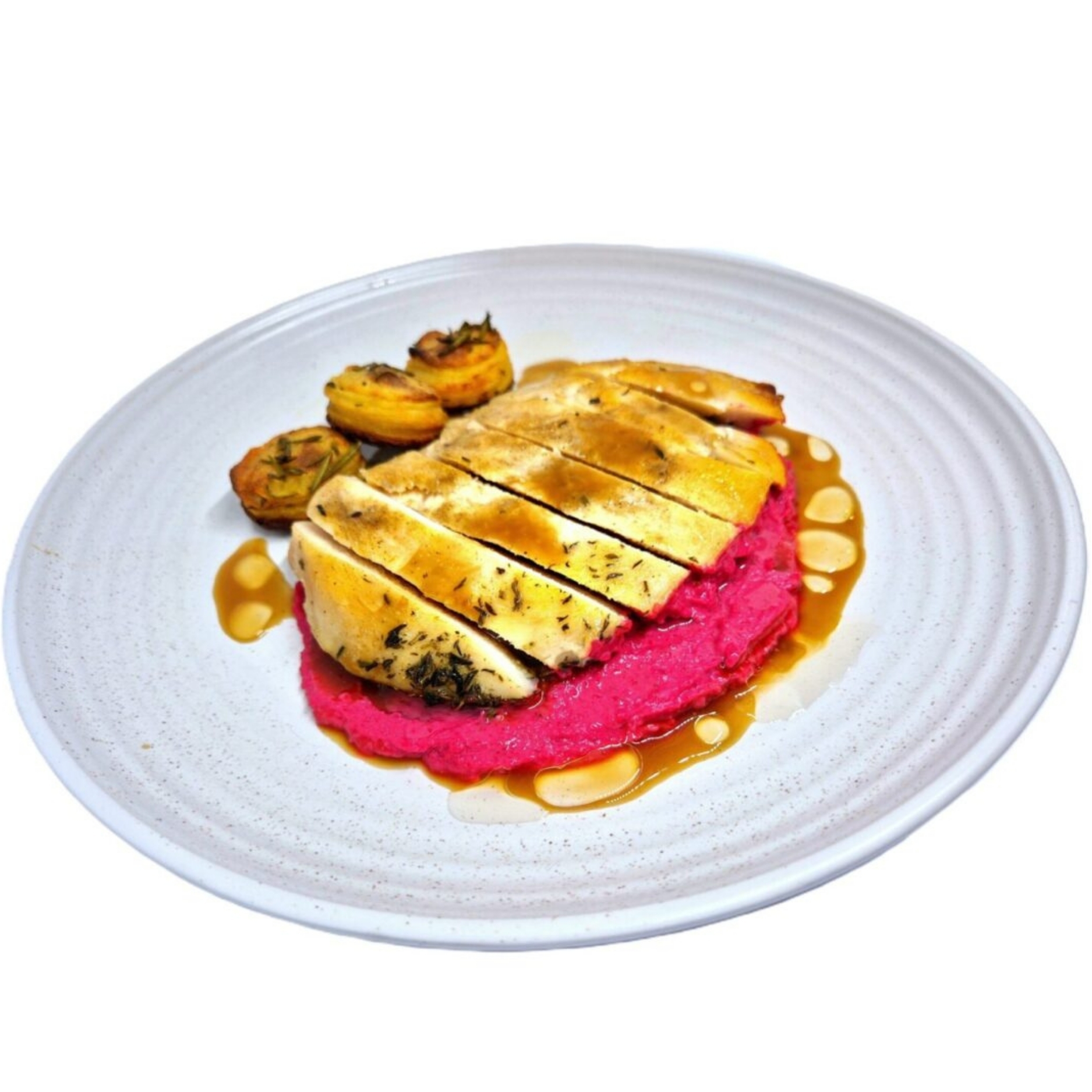Chicken Royale with Beetroot Purée